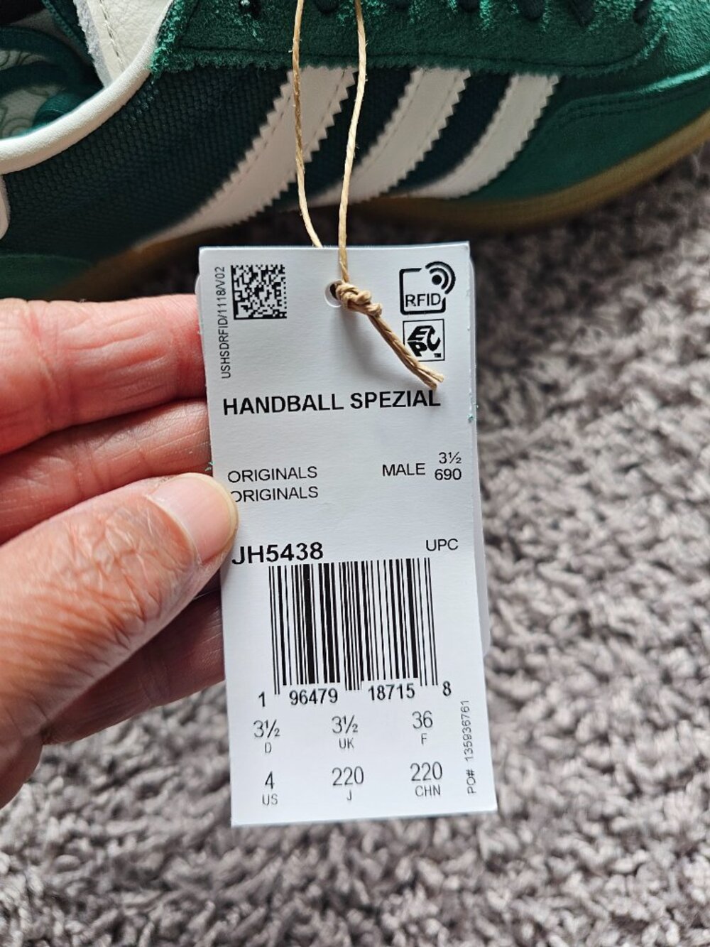 Adidas Handball Spezial shoes women's 5 in dark green - Picture 9 of 11